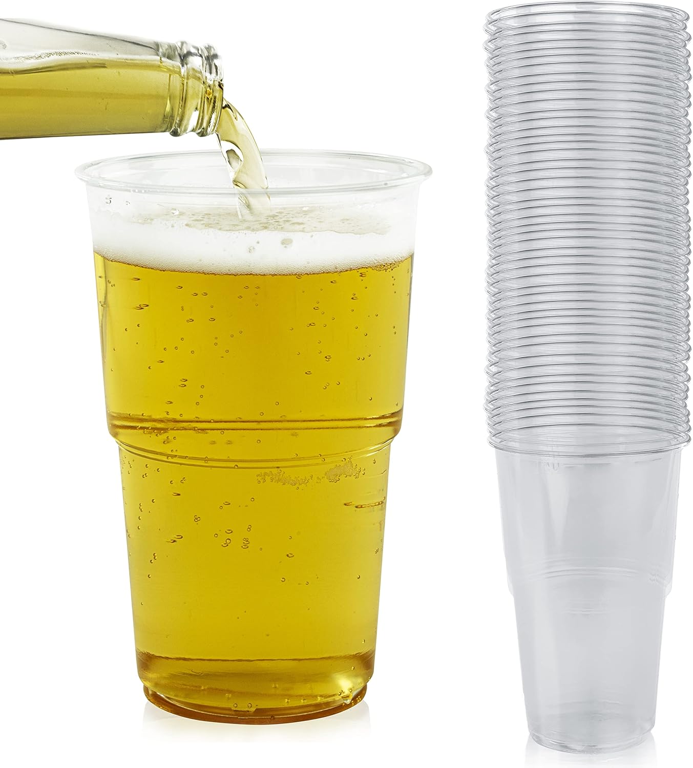 *50 stk. 0.5L Trinkbecher Bierbecher Plastik mehrwegbecher