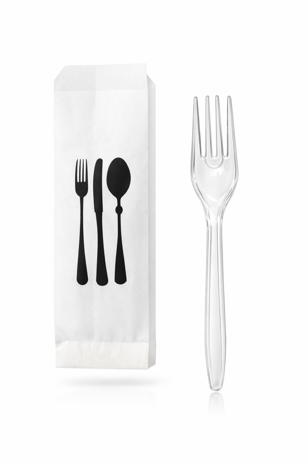 50 Stück Mehrweg PlastikBesteckset 2 in 1 Gabel, Serviette einzeln verpackt 🚚 Versand mit GLS: 5,90 € deutschlandweit