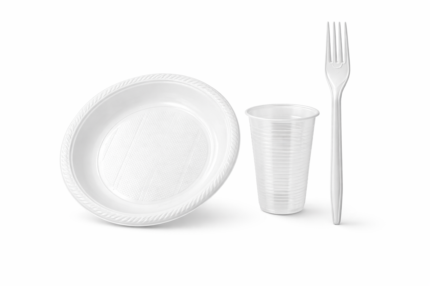 Party SET: Je 100 mehrweg Plastikteller,Gabel,Becher 🚚 Versand mit GLS: 5,90 € deutschlandweit