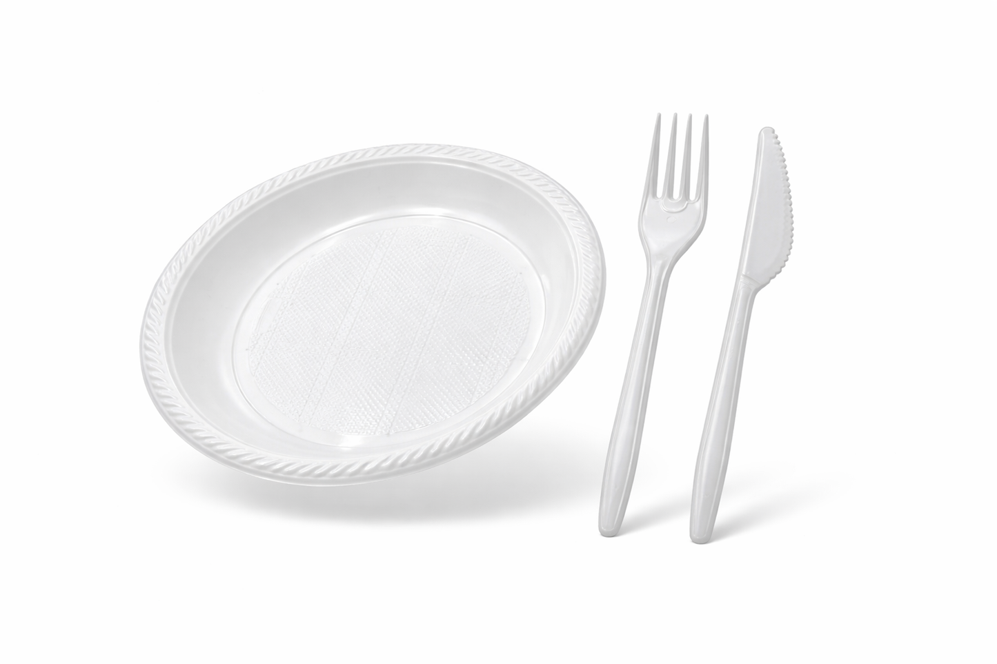 Party SET: Je 50 mehrweg Plastikteller,Gabel,Messer 🚚 Versand mit GLS: 5,90 € deutschlandweit