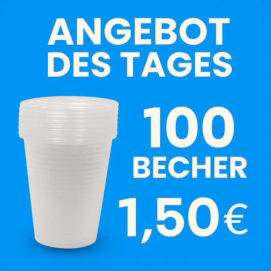 *100 Trinkbecher Ausschankbecher Plastikbecher glasklar 0,2 Liter