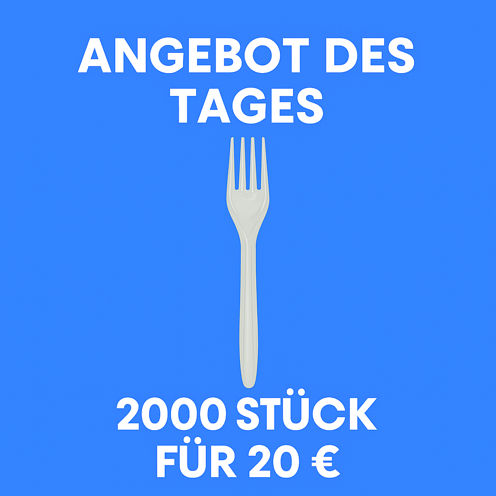 *2000 Stück Gabeln Plastikbesteck, Glasklar, Mehrwegbesteck