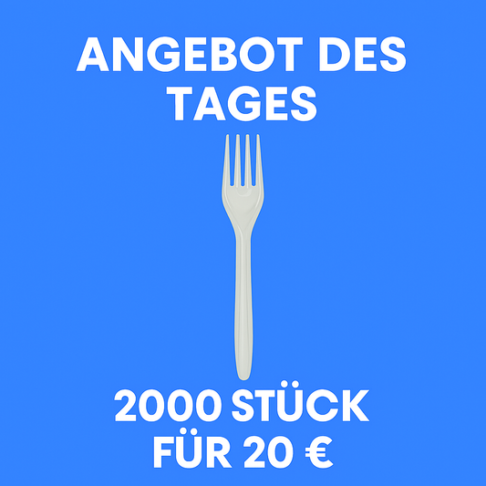 *2000 Stück Gabeln Plastikbesteck, Glasklar, Mehrwegbesteck