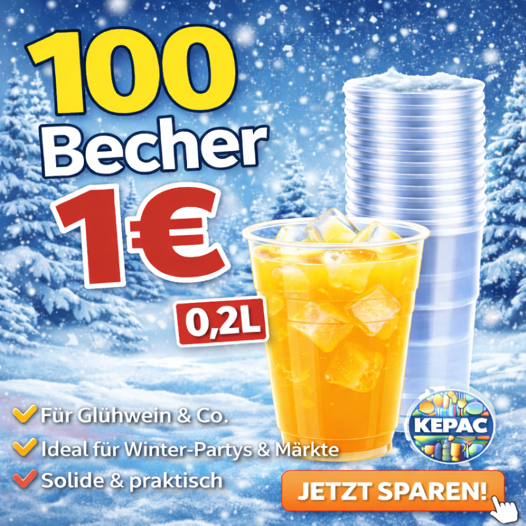 ***100 Trinkbecher Ausschankbecher Plastikbecher glasklar 0,2 l 🚚 Versand mit GLS: 5,90 € deutschlandweit