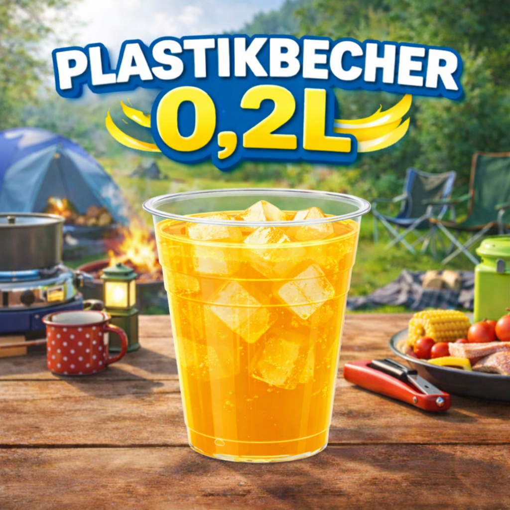 ***100 Trinkbecher Ausschankbecher Plastikbecher glasklar 0,2 l 🚚 Versand mit GLS: 5,90 € deutschlandweit