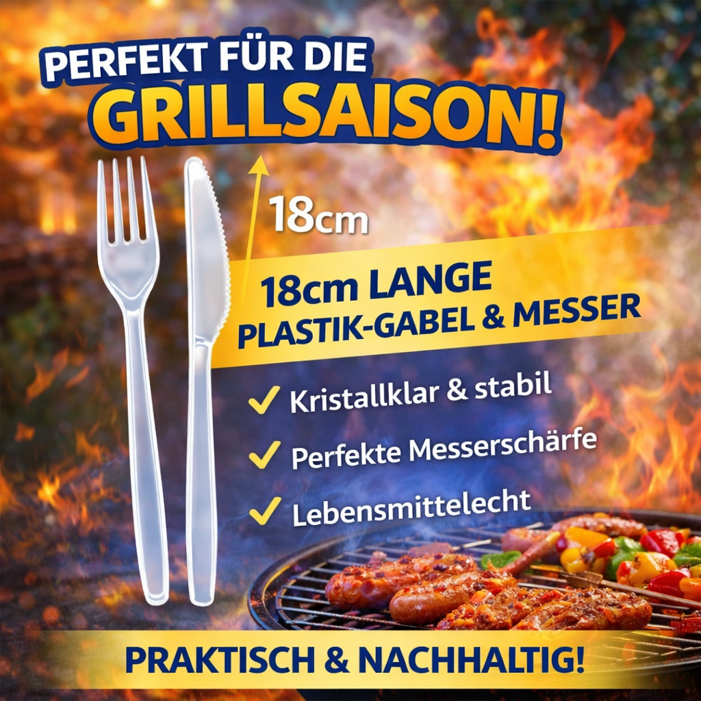 50er Mehrwegbesteck Set Gabeln und Messer 🚚 Versand mit GLS: 5,90 € deutschlandweit