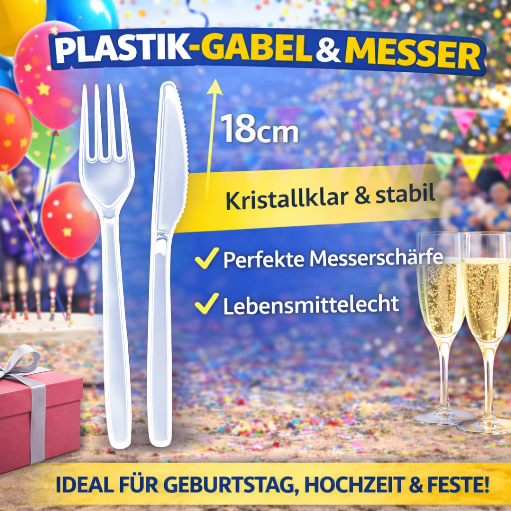 50er Mehrwegbesteck Set Gabeln und Messer 🚚 Versand mit GLS: 5,90 € deutschlandweit