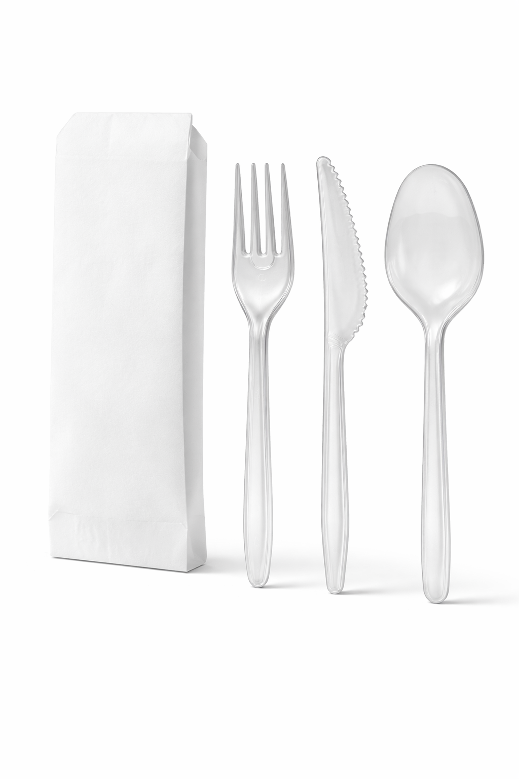 50er Mehrwegbesteck Set 4 in 1: Gabeln, Messer,Löffel Serviette einzeln verpackt 🚚 Versand mit GLS: 5,90 € deutschlandweit