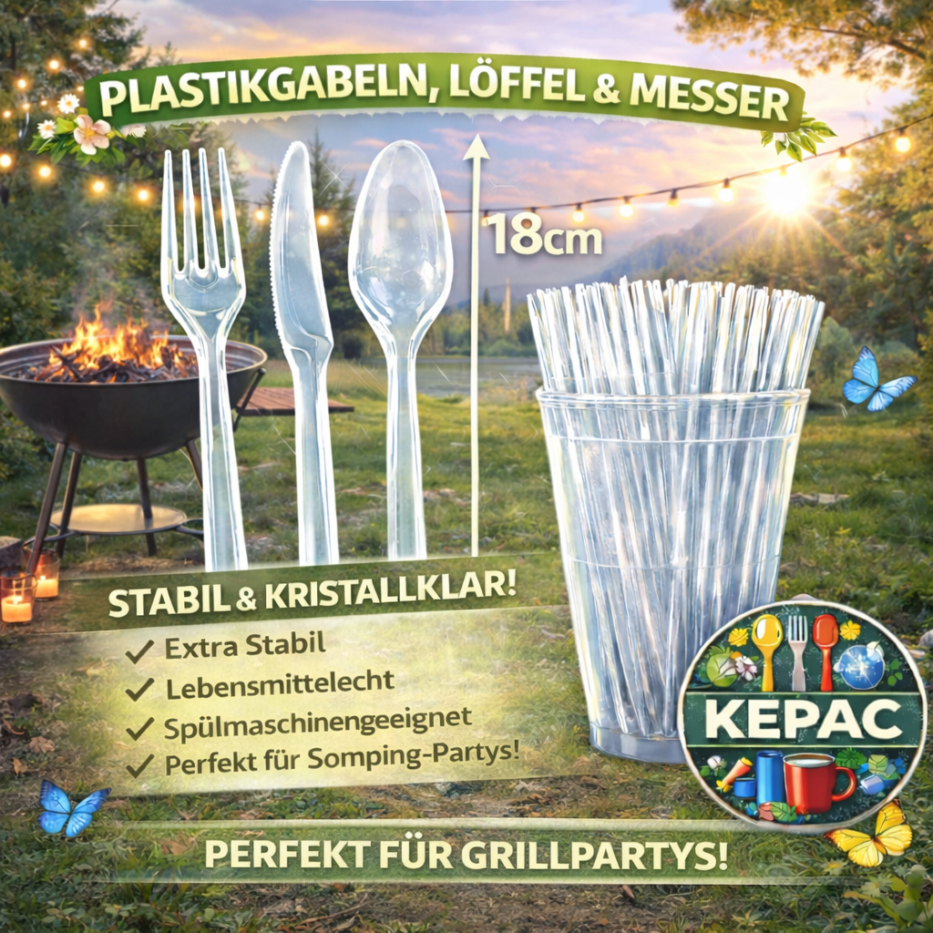 150er Set Mehrwegbesteck Gabeln, Messer, Löffel 🚚 Versand mit GLS: 5,90 € deutschlandweit