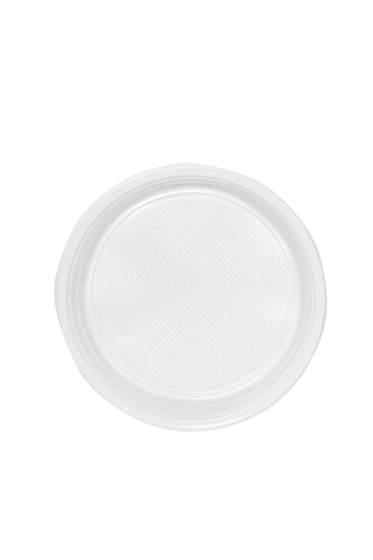 50 Plastikteller 21cm - Weiß Rund - ungeteilt - Menüteller Plastik Teller