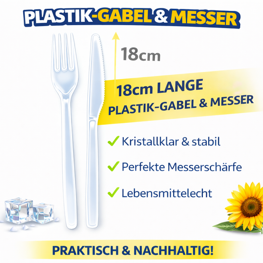 50er Mehrwegbesteck Set Gabeln und Messer 🚚 Versand mit GLS: 5,90 € deutschlandweit