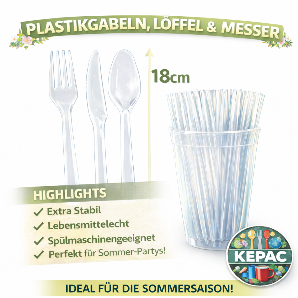 150er Set Mehrwegbesteck Gabeln, Messer, Löffel 🚚 Versand mit GLS: 5,90 € deutschlandweit