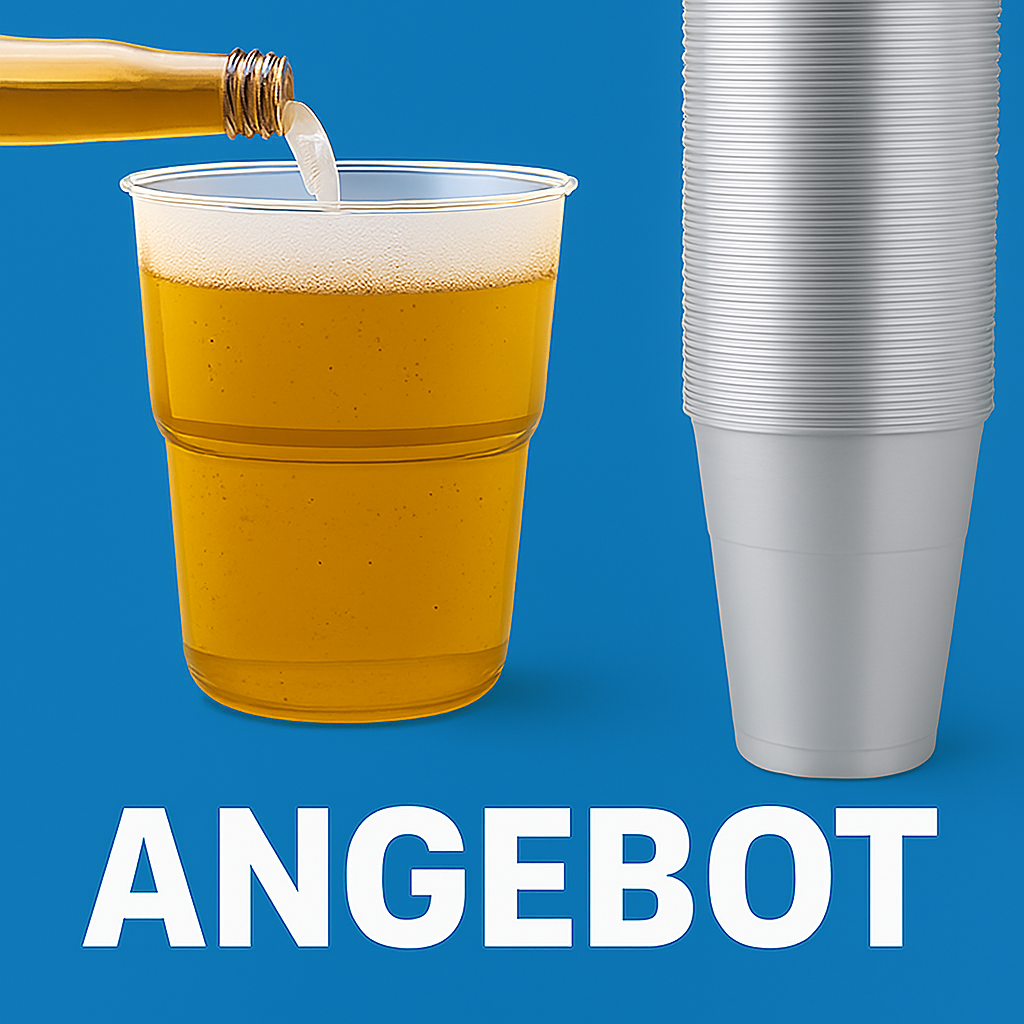 *50 stk. 0.5L Trinkbecher Bierbecher Plastik mehrwegbecher