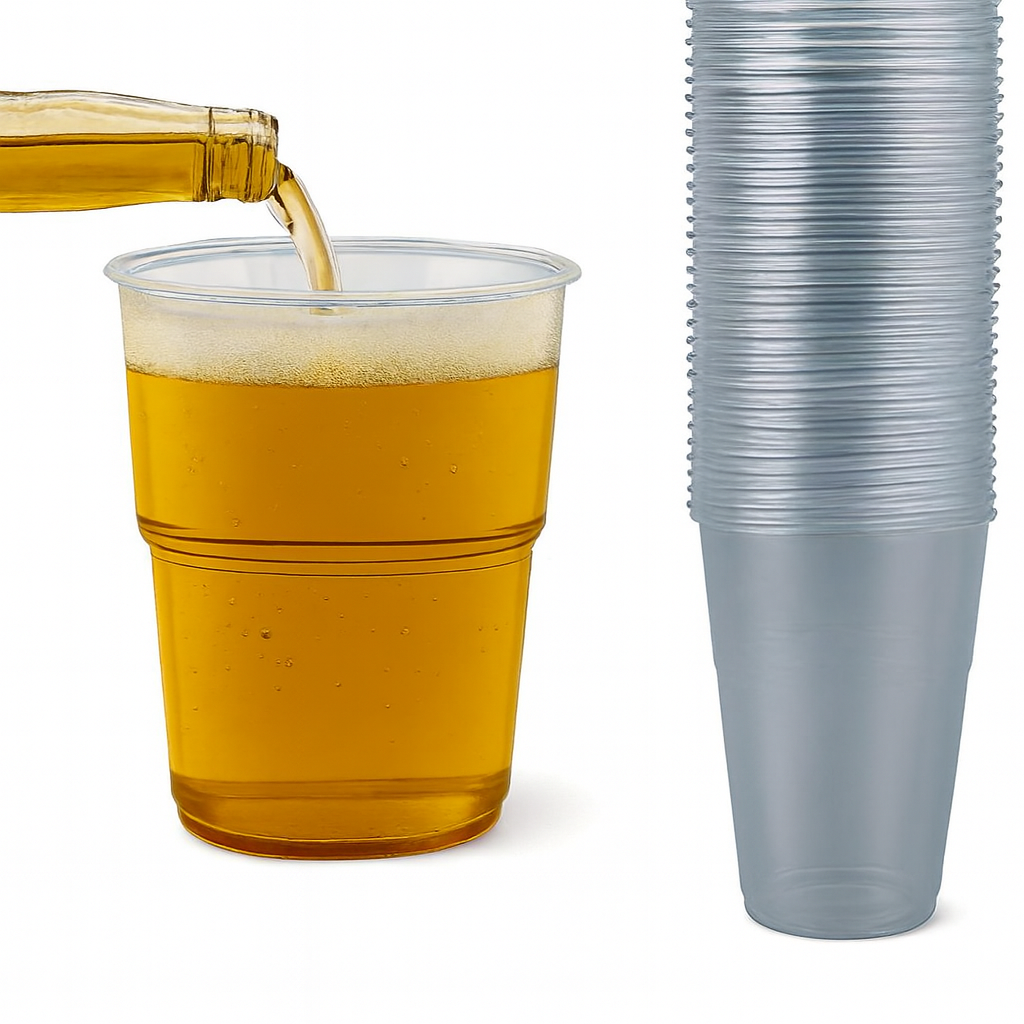 *50 stk. 0.5L Trinkbecher Bierbecher Plastik mehrwegbecher