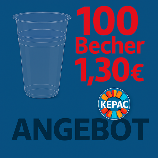 .100 Trinkbecher Ausschankbecher Plastikbecher glasklar 0,2 l