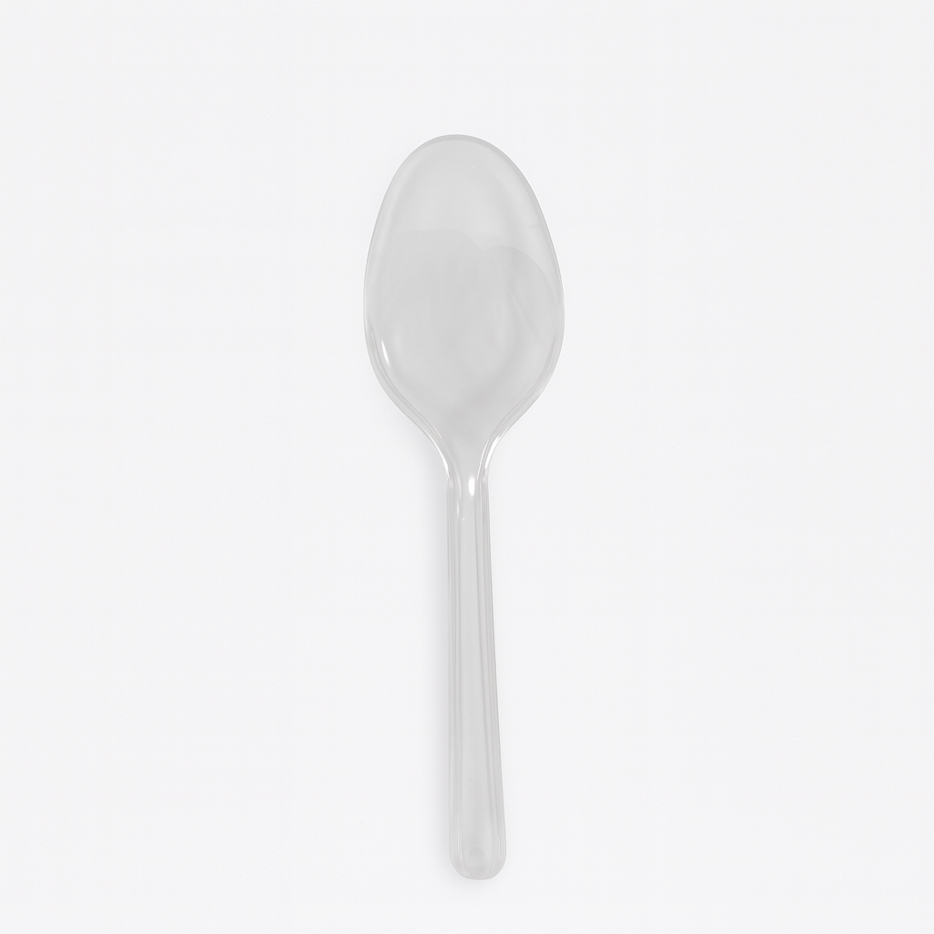 50 Stück Dessert, Eis, Kaffeelöffel Plastik Glasklar Mehrweg 14,5 cm