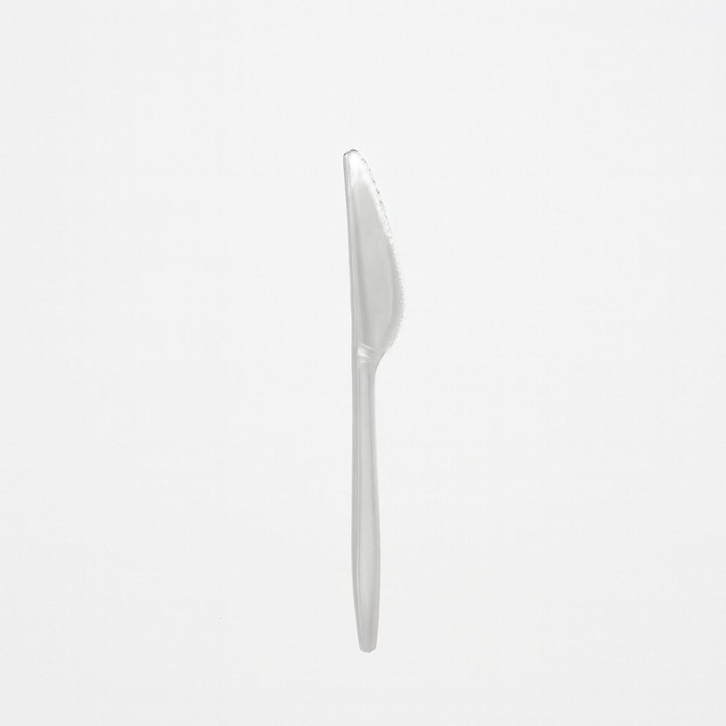 50 Stück Messer Plastikbesteck, Glasklar, Mehrwegbesteck
