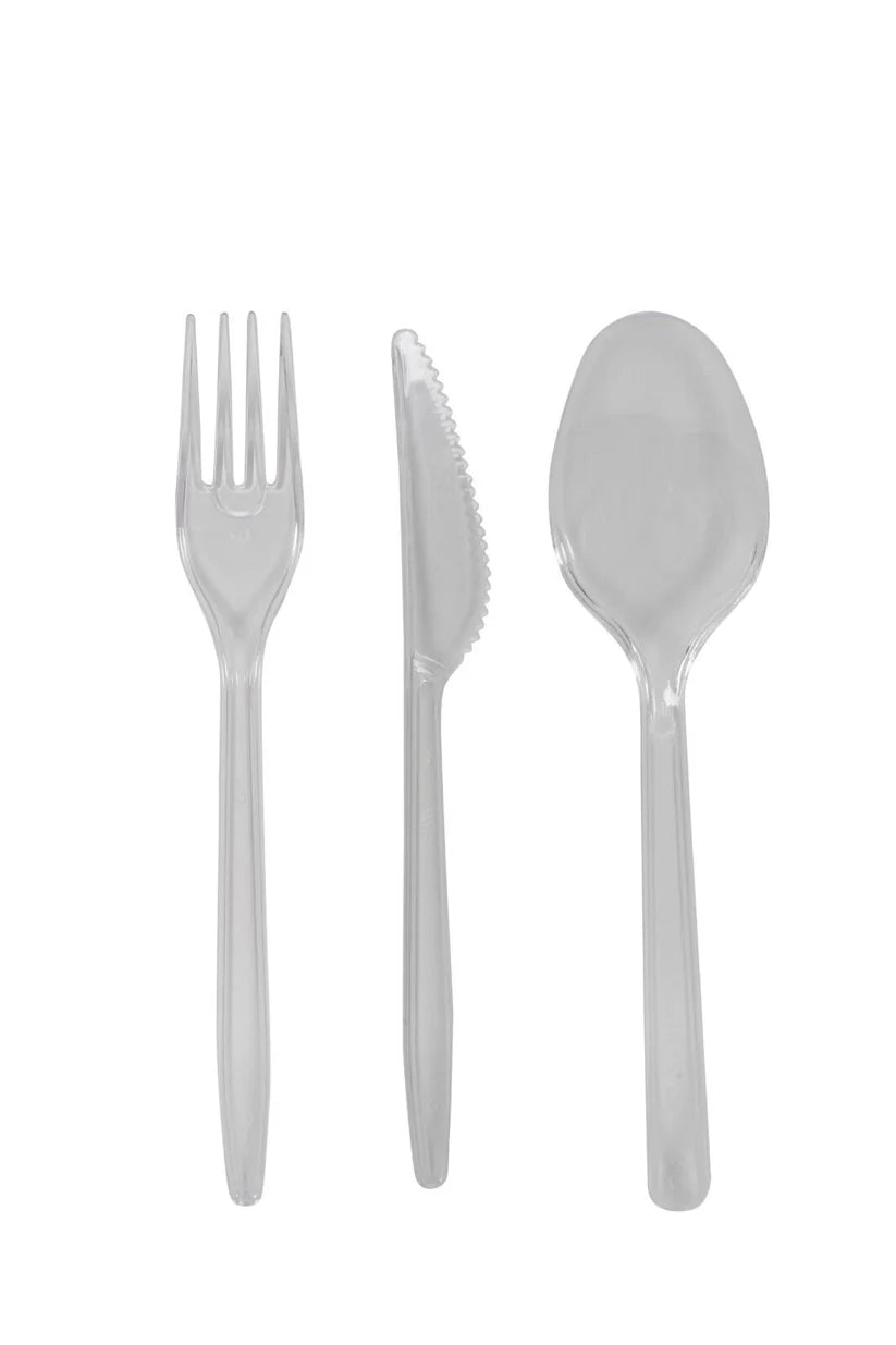 150er Set Mehrwegbesteck Gabeln, Messer, Löffel